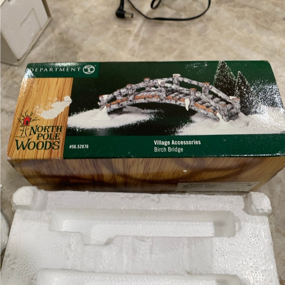 Dept 56 North Pole Woods Birch Bridge Village Accessory